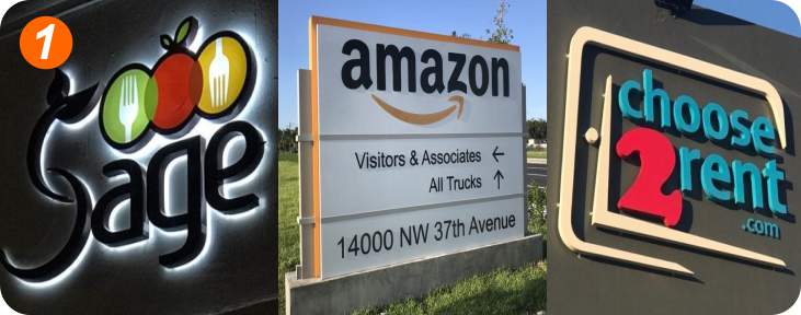 Green storefront awning, beige industrial carport canopy, and blue dome window awning—custom shade solutions for commercial and residential use.