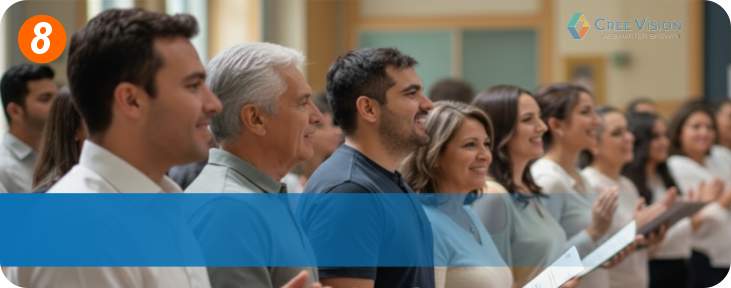 Entrepreneurs attending a business training session tailored to their needs, provided by Cree Vision Academy.